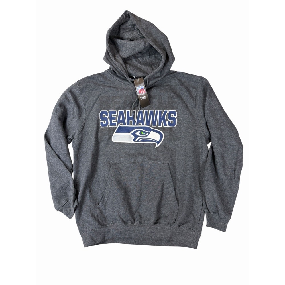 NFL Seattle Seahawks Hoodie Mens Large NWT Grey Pullover Logo